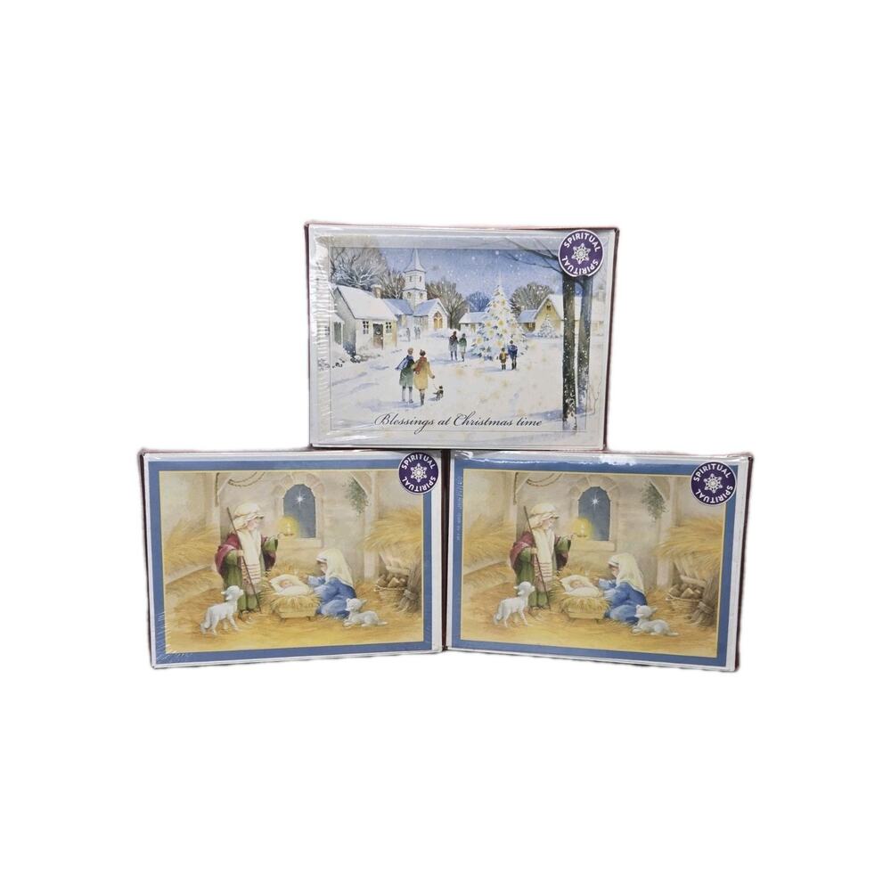 Lot 3 Holiday Time Christmas Cards Sealed Boxed Sets 42 Cards w/ Envelopes